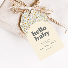 Hallo Baby Retro Boho Daisy Custom Favor Cadeaulabel