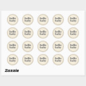 Hallo Baby Retro Boho Daisy Custom Ronde Sticker (Vel)