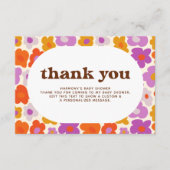 Hallo Baby Retro Daisy Baby shower Dank u Bedankkaart (Voorkant)