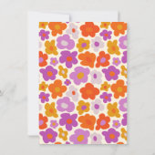 hallo Baby Retro Daisy Oranje en Paars Baby shower Kaart (Achterkant)