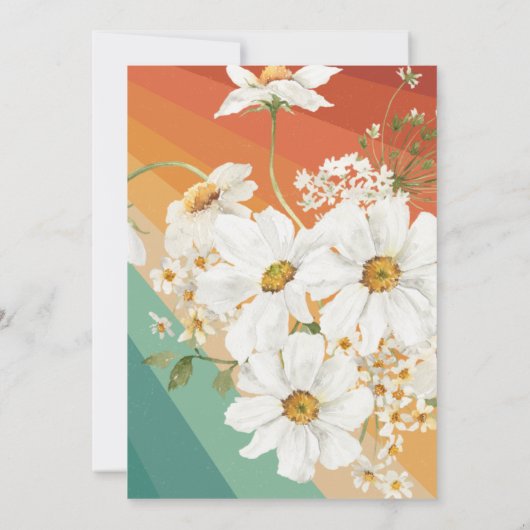 hallo Baby | Retro Daisy Rainbow-Baby shower Kaart (Achterkant)