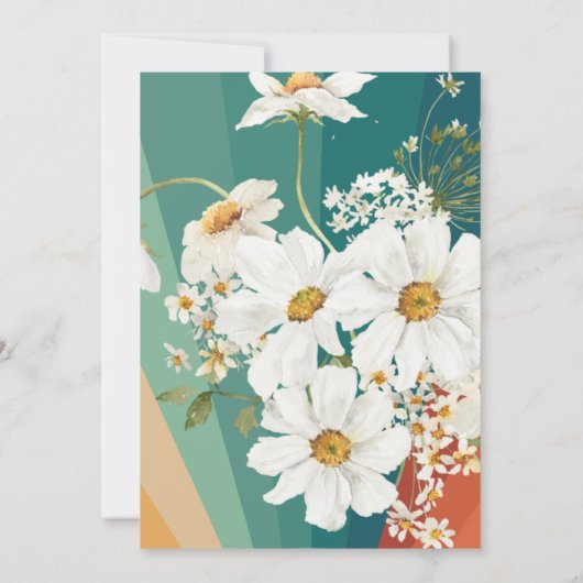 hallo Baby | Retro Daisy Rainbow-Baby shower Kaart (Achterkant)