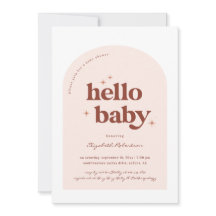Hallo Baby | Retro Roze & Terracotta Baby Shower
