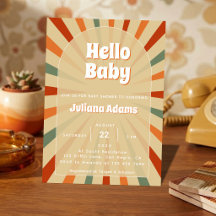 Hallo Baby Retro Salie Groen Rood Oranje Baby Show
