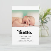 Hallo Baby Retro stylish Aankondiging (Staand voorkant)