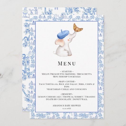 Hallo Baby Romantische Franse Meisje Baby Shower M Kaart (Voorkant / Achterkant)