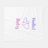 Hallo baby roze paarse hart naam waterverf boho fleece deken (Voorkant (Horizontaal))