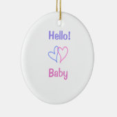 Hallo baby roze paarse hart naam waterverf boho keramisch ornament (Rechts)