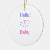 Hallo baby roze paarse hart naam waterverf boho keramisch ornament (Links)