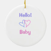 Hallo baby roze paarse hart naam waterverf boho keramisch ornament (Achterkant)