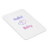 Hallo baby roze paarse hart naam waterverf boho magneet (Rechterzijde)