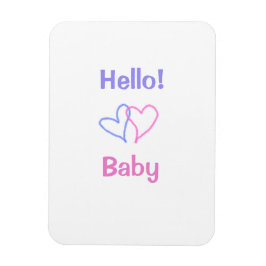 Hallo baby roze paarse hart naam waterverf boho magneet