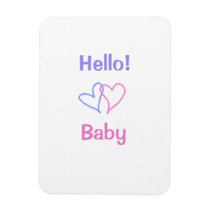 Hallo baby roze paarse hart naam waterverf boho magneet