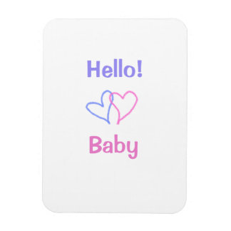 Hallo baby roze paarse hart naam waterverf boho magneet