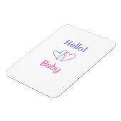 Hallo baby roze paarse hart naam waterverf boho magneet (Linkerzijde)