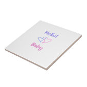 Hallo baby roze paarse hart naam waterverf boho tegeltje (Zijkant)