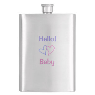 Hallo baby roze paarse hart waterverf boho flacon