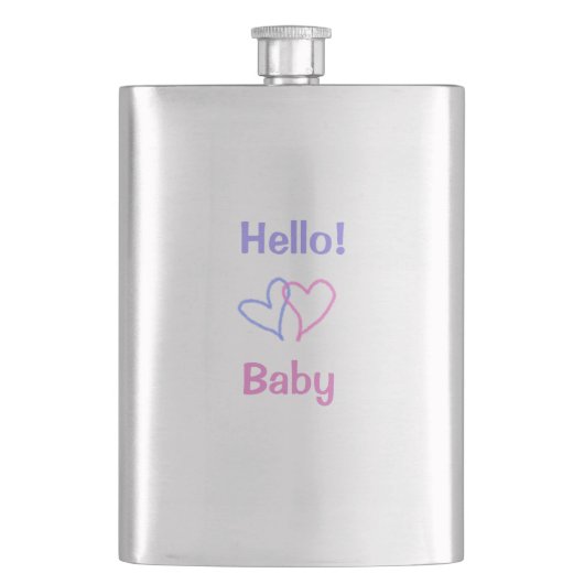 Hallo baby roze paarse hart waterverf boho flacon (Voorkant)