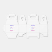 Hallo baby roze paarse hartenaam waterverf boho bedankdoosjes (Uitgevouwen)