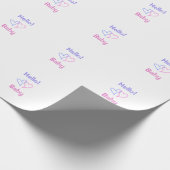 Hallo baby roze paarse hartenaam waterverf boho cadeaupapier (Hoek)