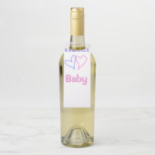 Hallo baby roze paarse hartenaam waterverf boho flessenhanger (Op fles)