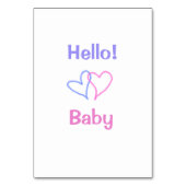 Hallo baby roze paarse hartenaam waterverf boho kaart (Achterkant)