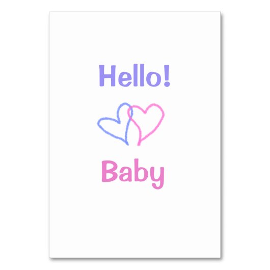 Hallo baby roze paarse hartenaam waterverf boho kaart (Voorkant)