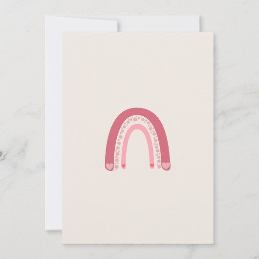 hallo baby roze regenboog & wolkenkrabber aankondiging (Achterkant)
