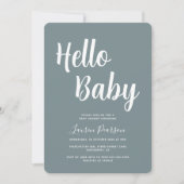hallo Baby Rustic Blue Baby shower Kaart (Voorkant)