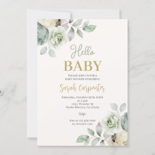 hallo Baby Sage Green Baby shower Kaart