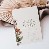 HALLO BABY | Salie & Ivoor Modern Boho Baby shower Kaart