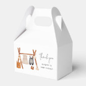 Hallo Baby | Schattige Boho Kleding Baby shower Bedankdoosjes (Achterkant)