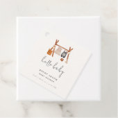 Hallo Baby | Schattige Boho Kleding Baby shower Bedankjes Labels (In situ)