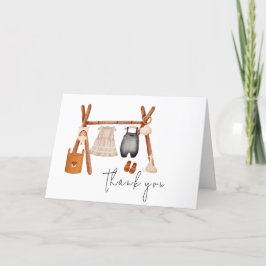 Hallo Baby | Schattige Boho Kleding Baby shower Bedankkaart