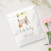 Hallo Baby | Schattige Boho Kleding Baby shower Bedankzakje (Gezegeld)