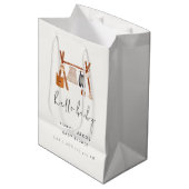 Hallo Baby | Schattige Boho Kleding Baby shower Medium Cadeauzakje (Voorkant Gekanteld)