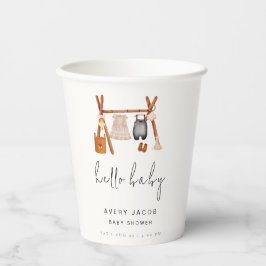 Hallo Baby | Schattige Boho Kleding Baby shower Papieren Bekers