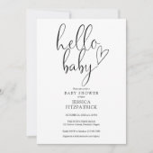 Hallo Baby Script zwart-wit Baby shower Kaart (Voorkant)