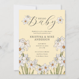 Hallo Baby shower Alles-in-één geel voorjaar Kaart
