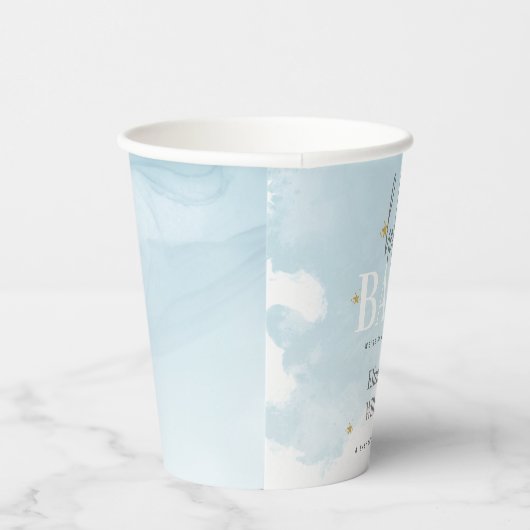 Hallo Baby shower Blauw We zijn op Cloud 9 Papieren Bekers (Rechts)