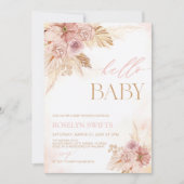Hallo Baby shower Blush Pink Pampas Floral (Voorkant)