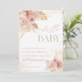 Hallo Baby shower Blush Pink Pampas Floral (Staand voorkant)