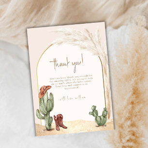 Hallo Baby shower Boho Cactus Arch Desert Cowboy Bedankkaart