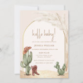 Hallo Baby shower Boho Cactus Arch Desert Cowboy Kaart (Voorkant)
