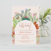 Hallo Baby shower Boho Cactus Arch woestijnpampas Kaart (Staand voorkant)