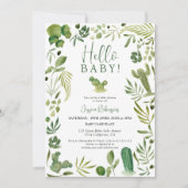 Hallo baby shower Boho cactus groen genderneutraal Kaart (Voorkant)