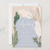 Hallo baby shower Boho cactus pampas arch boy Kaart (Voorkant)