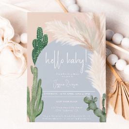 Hallo baby shower Boho cactus pampas arch boy Kaart