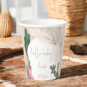 Hallo baby shower Boho cactus pampas laarzen Papieren Bekers