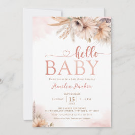 Hallo Baby shower Boho Pampas Grass Floral Desert Kaart